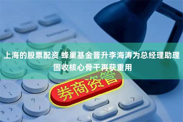 上海的股票配资 蜂巢基金晋升李海涛为总经理助理 固收核心骨干再获重用
